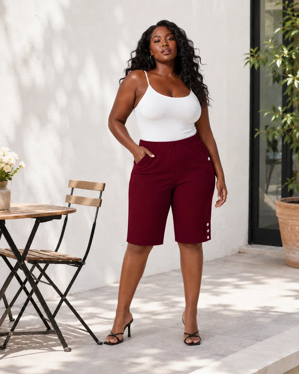 Button Detail Bermuda Shorts WHD0606433