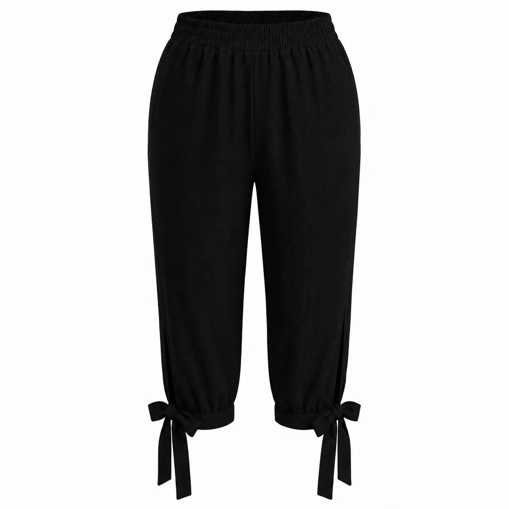 Tie Hem Capri Pants WHD0606434