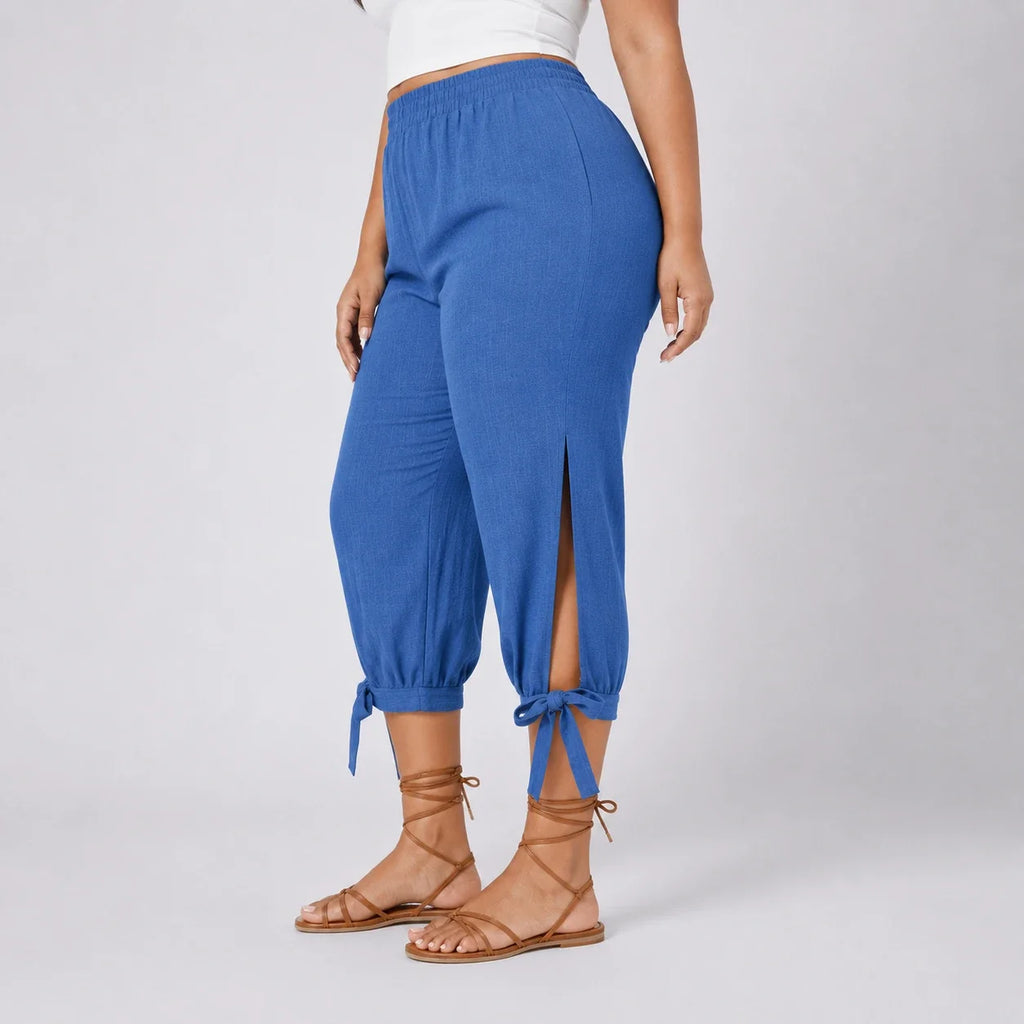 Tie Hem Capri Pants WHD0606434