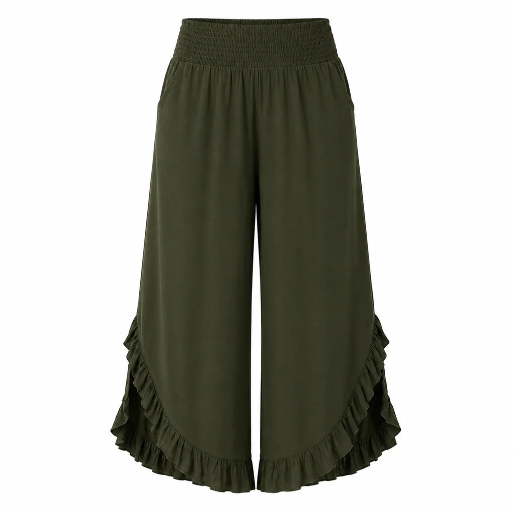Ruffle Hem Wide Leg Pants WHD0606435