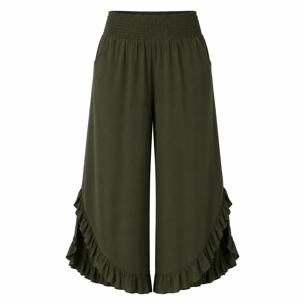 Ruffle Hem Wide Leg Pants WHD0606435
