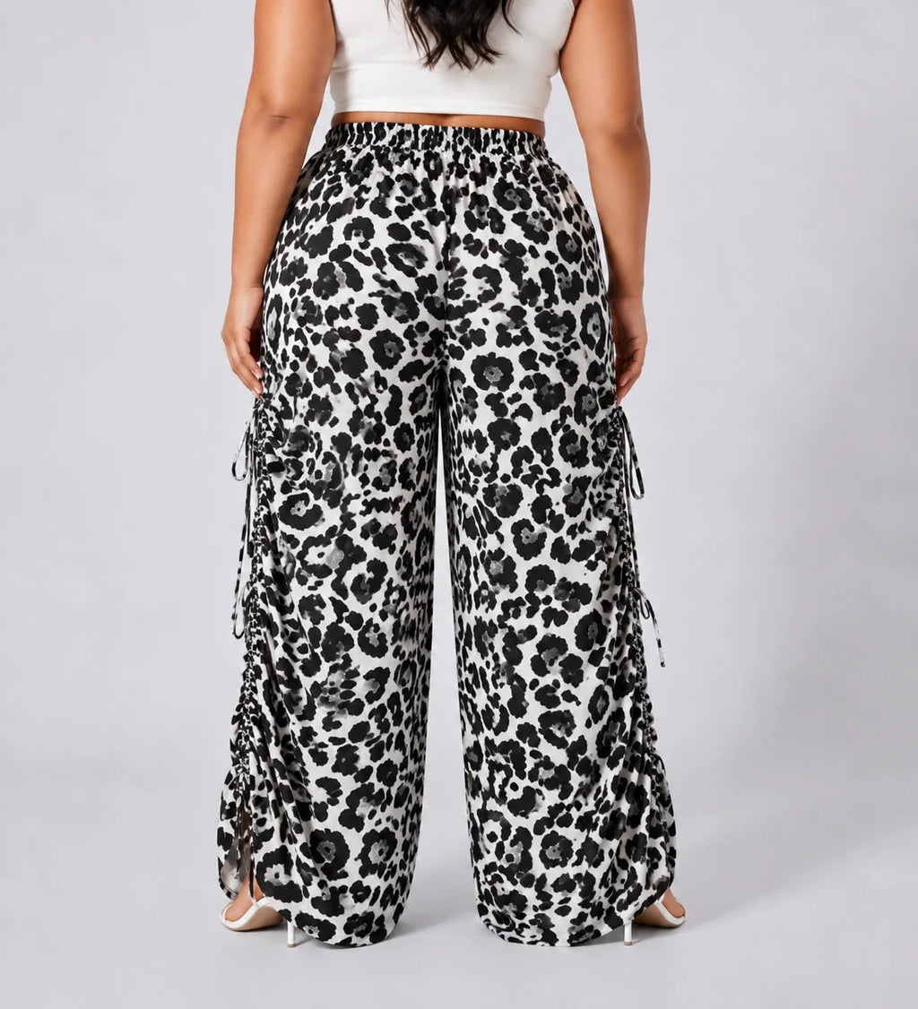 Leopard Print Wide Leg Pants WHD0606436