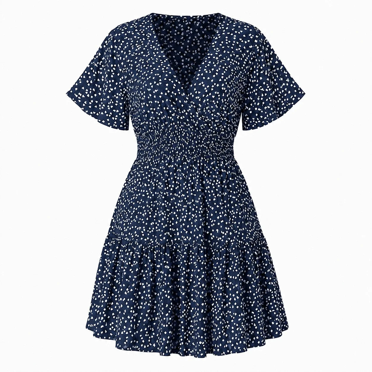 Printed V-Neck Mini Dress WHD0606437