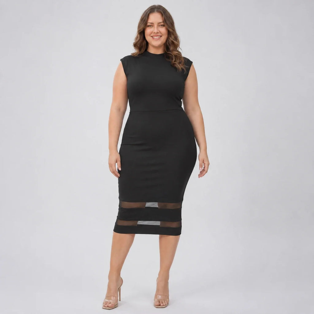 Mesh Hem Bodycon Dress WHD0606438
