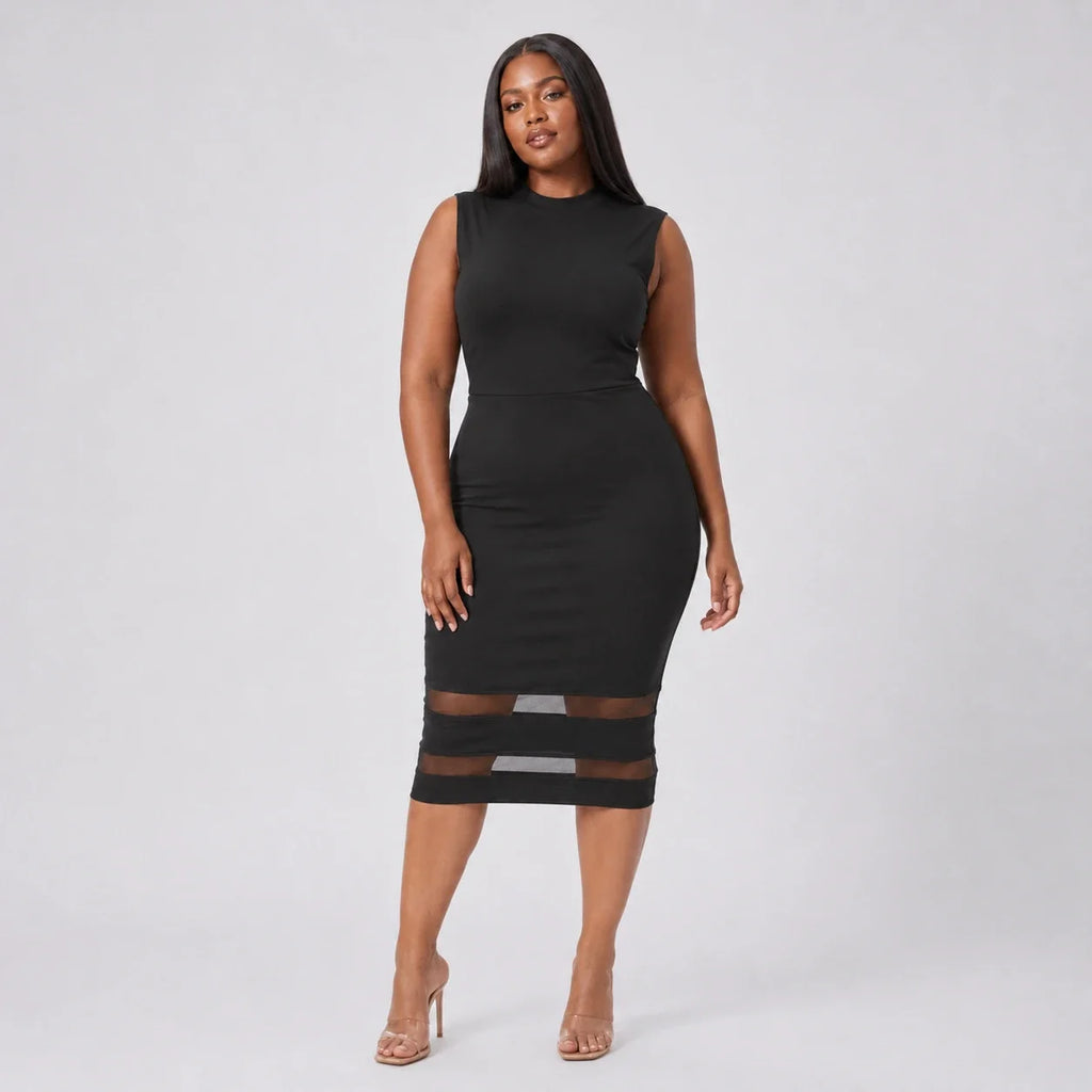 Mesh Hem Bodycon Dress WHD0606438