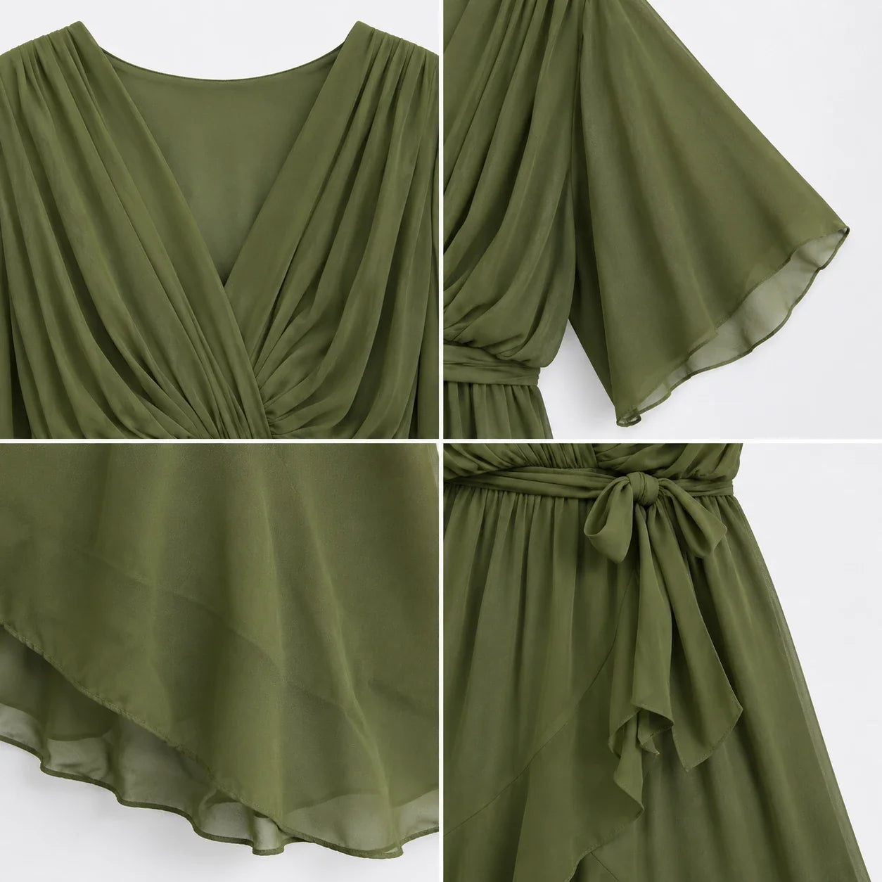 Draped Tie-Waist Midi Dress WHD0606439