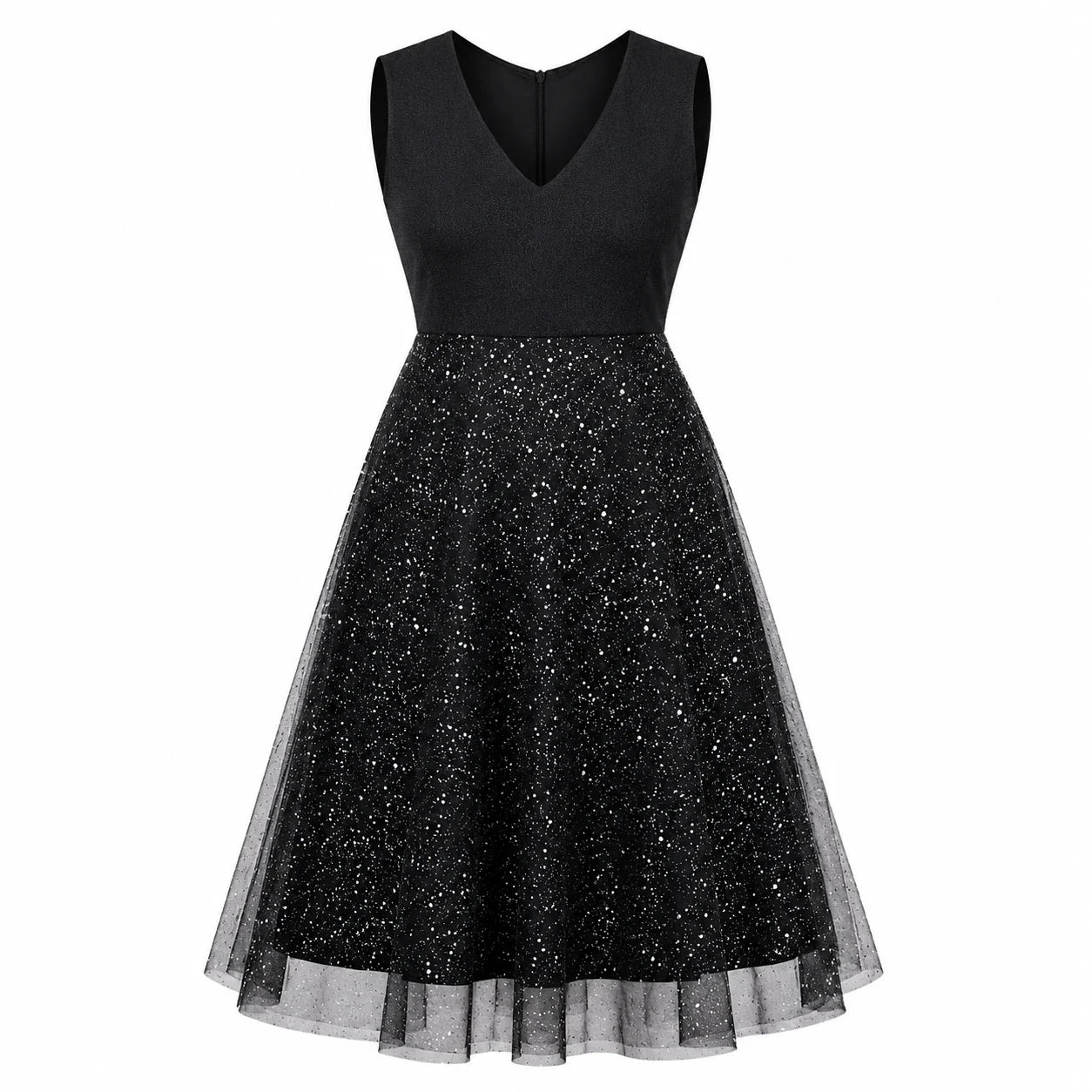 Glitter Mesh Midi Dress WHD0606440