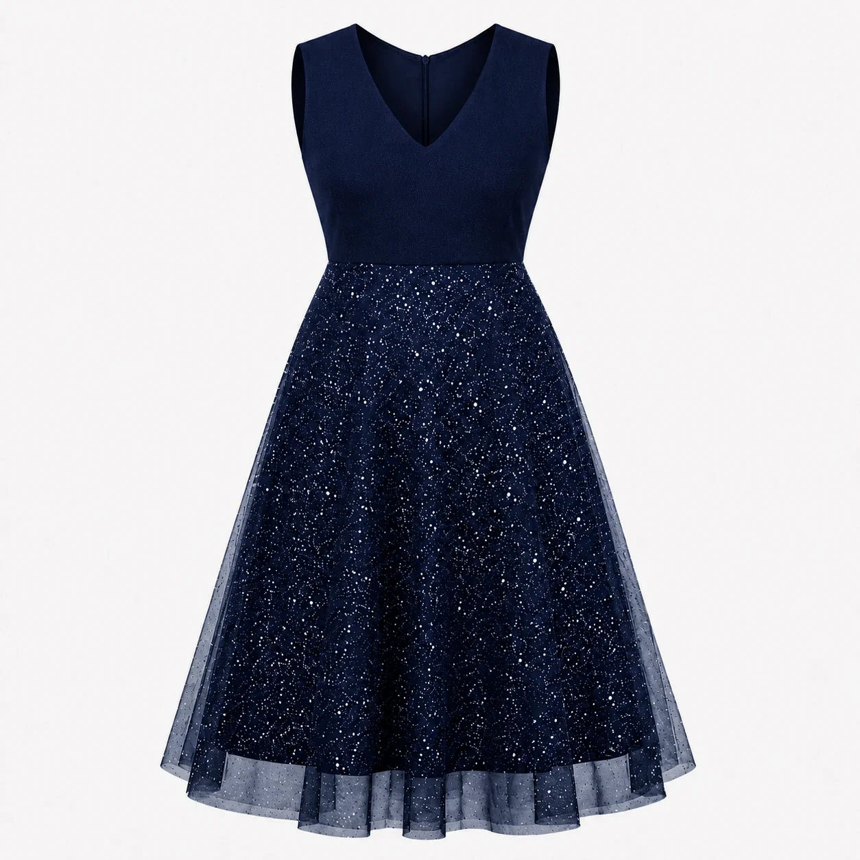 Glitter Mesh Midi Dress WHD0606440
