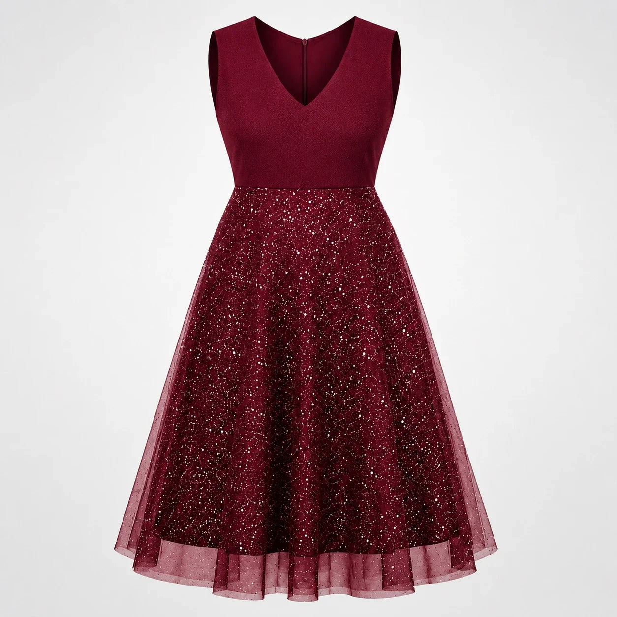 Glitter Mesh Midi Dress WHD0606440