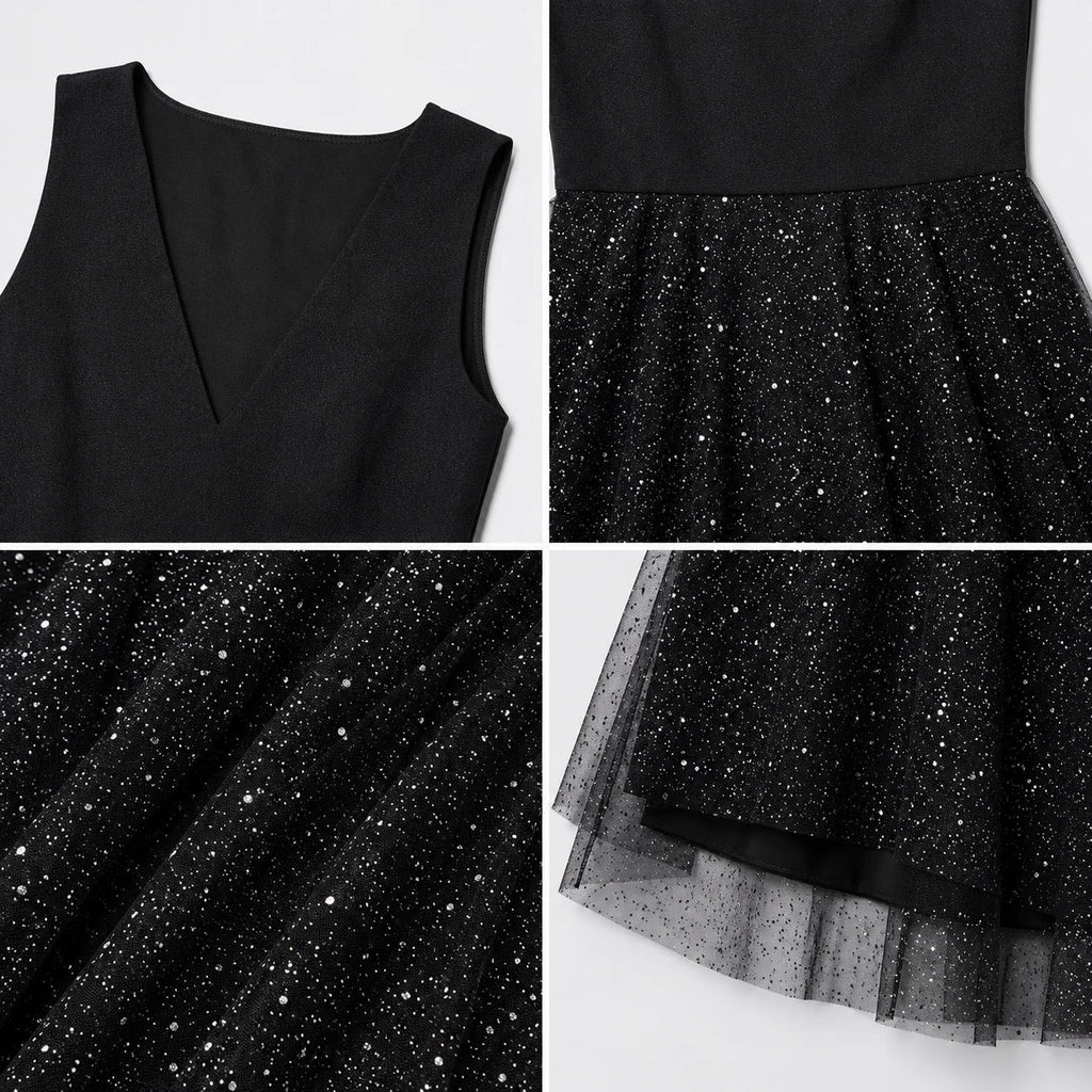 Glitter Mesh Midi Dress WHD0606440