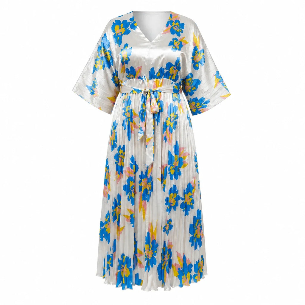 Floral Pleated Maxi Dress WHD0606441