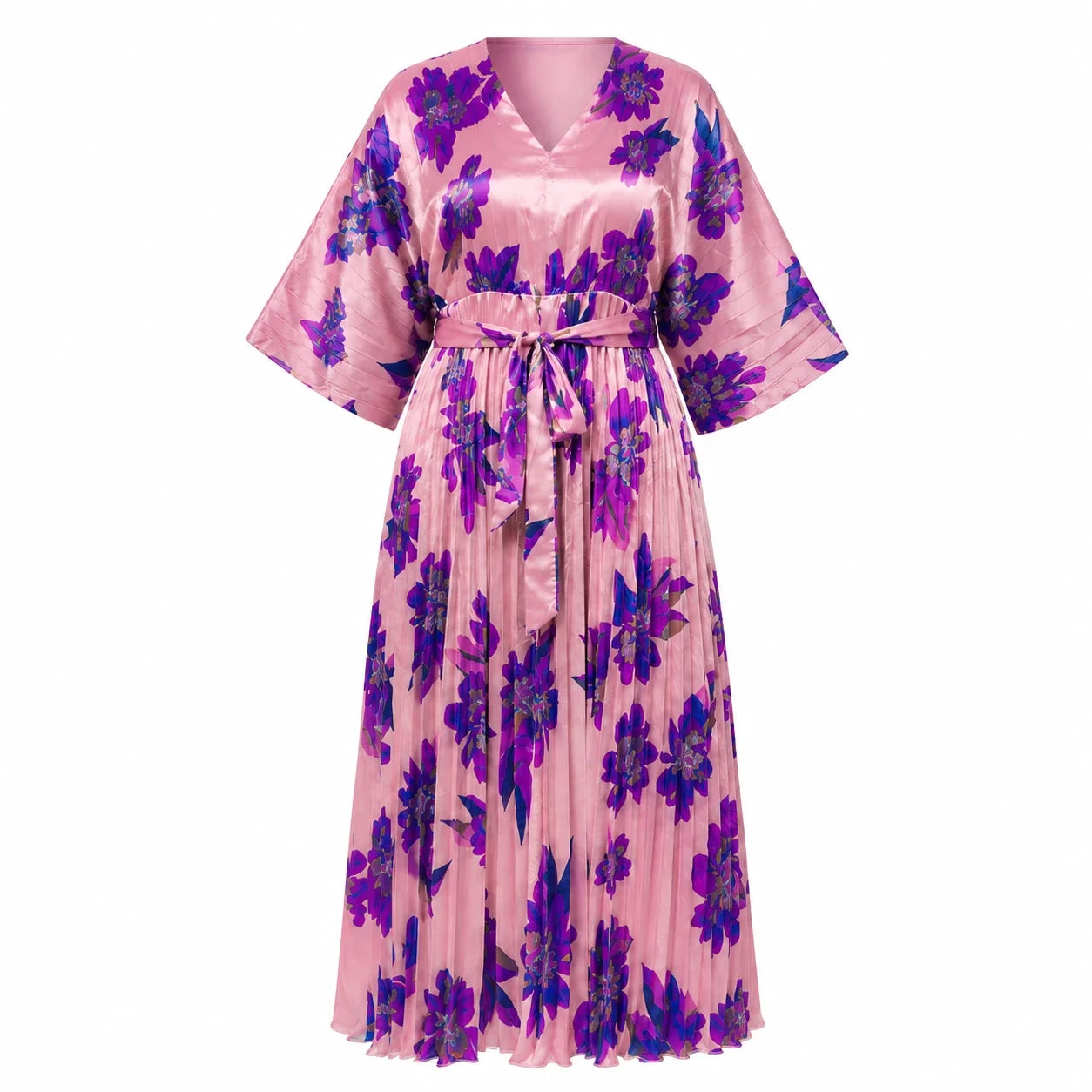 Floral Pleated Maxi Dress WHD0606441