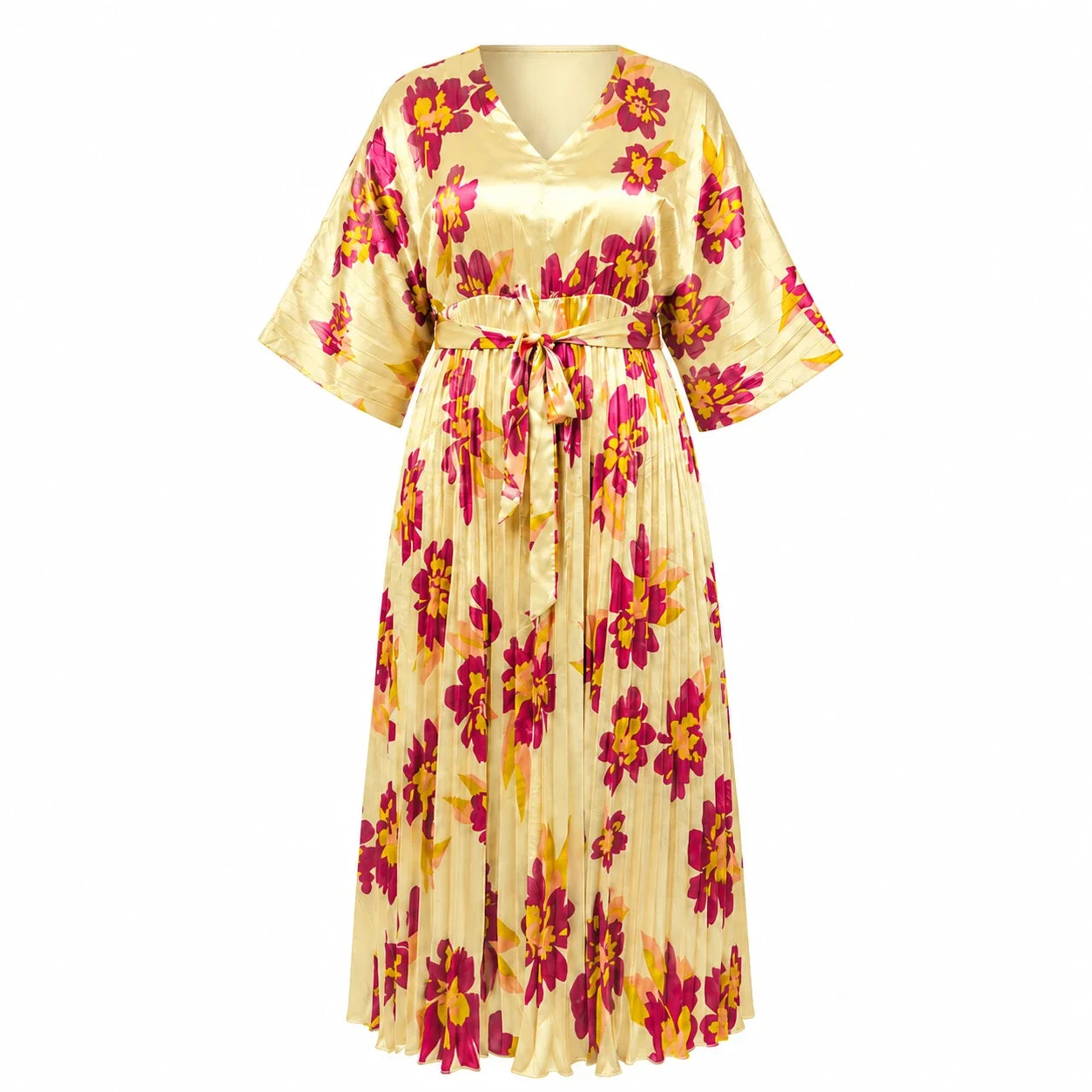 Floral Pleated Maxi Dress WHD0606441