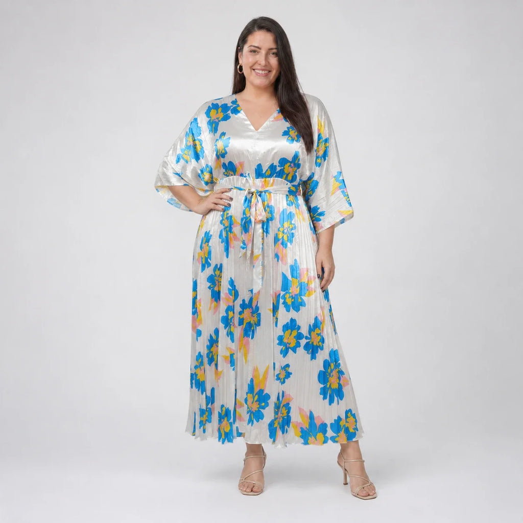 Floral Pleated Maxi Dress WHD0606441
