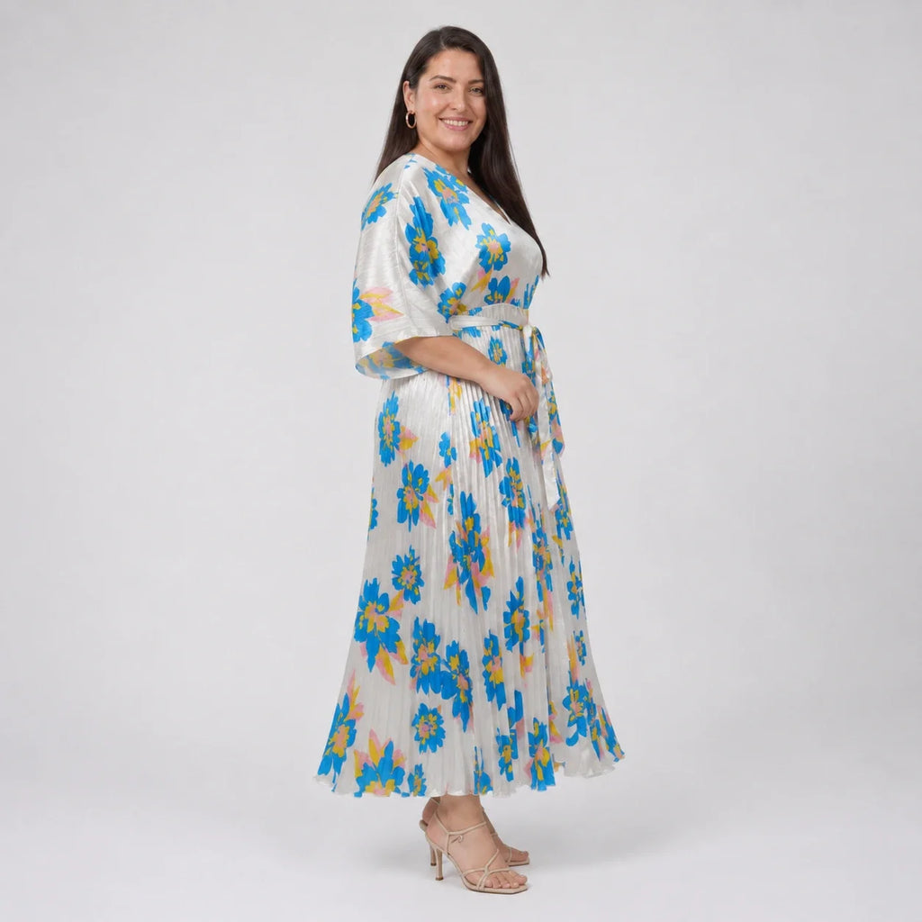 Floral Pleated Maxi Dress WHD0606441