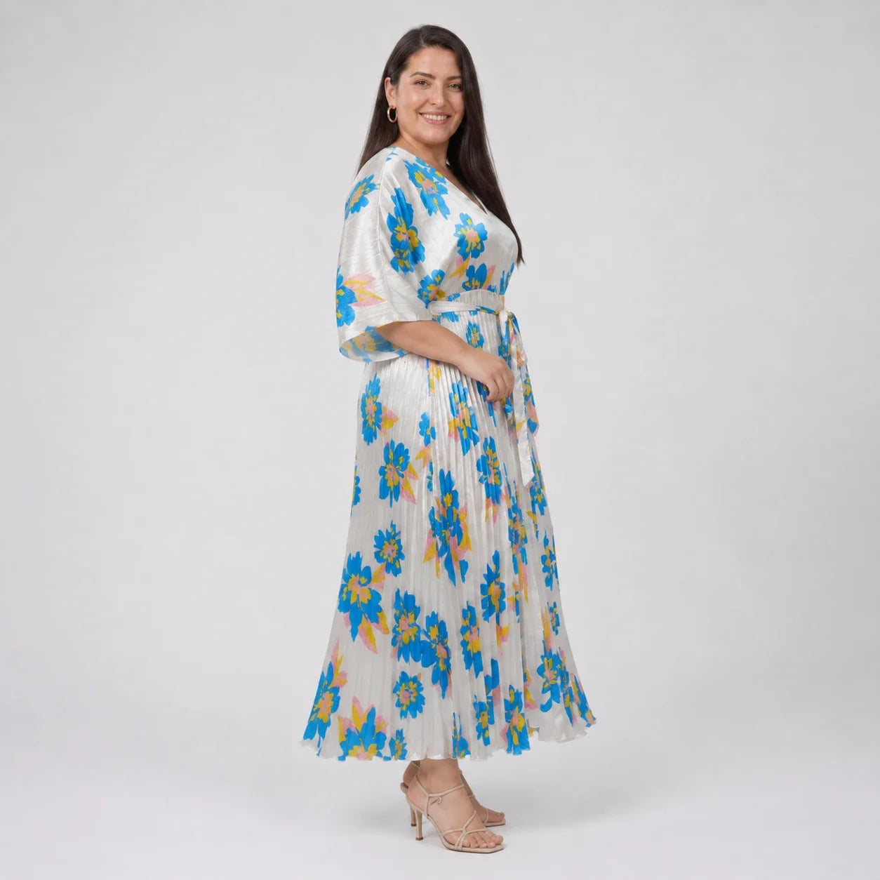 Floral Pleated Maxi Dress WHD0606441