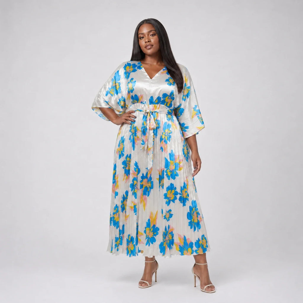 Floral Pleated Maxi Dress WHD0606441