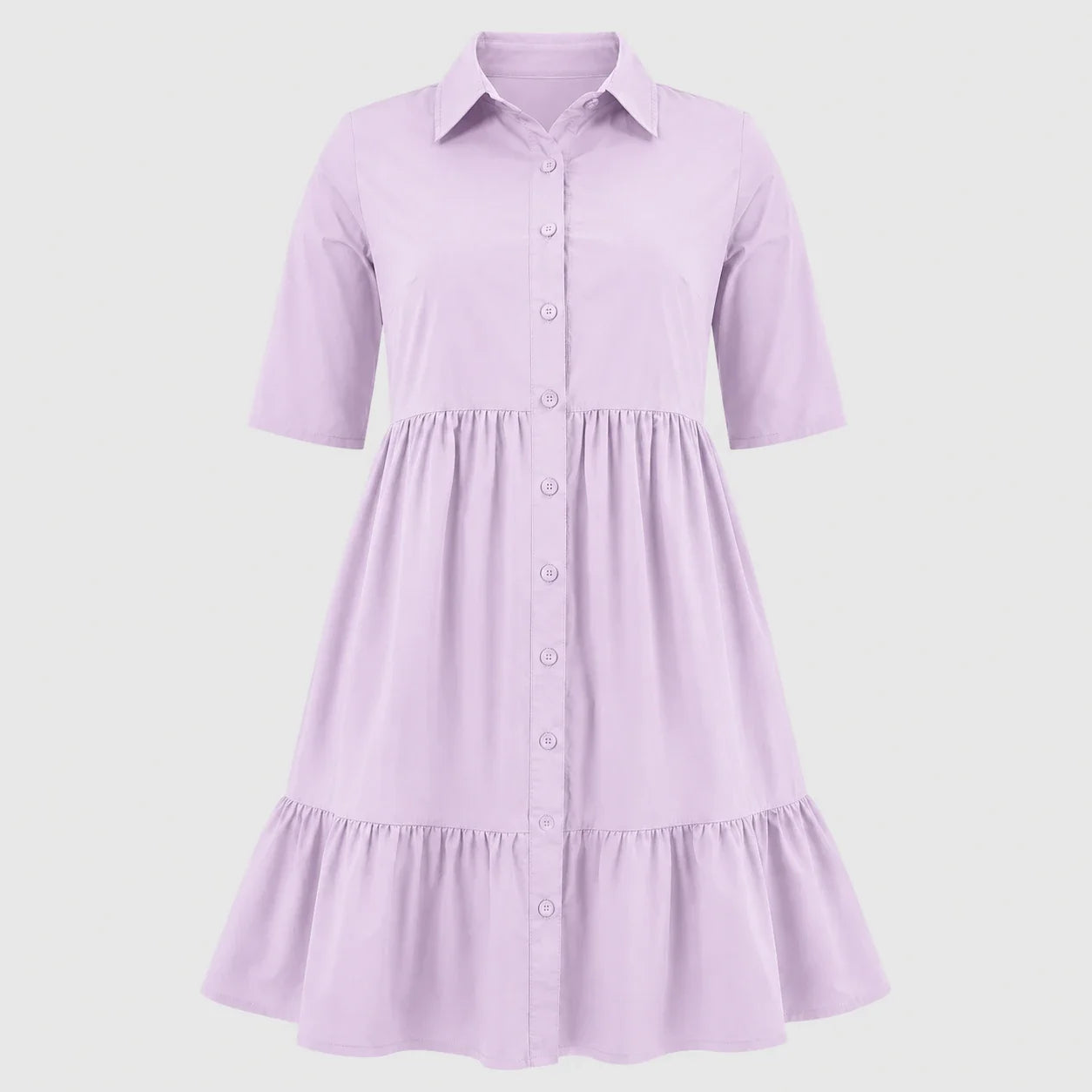 Tiered Button Shirt Dress WHD0606442