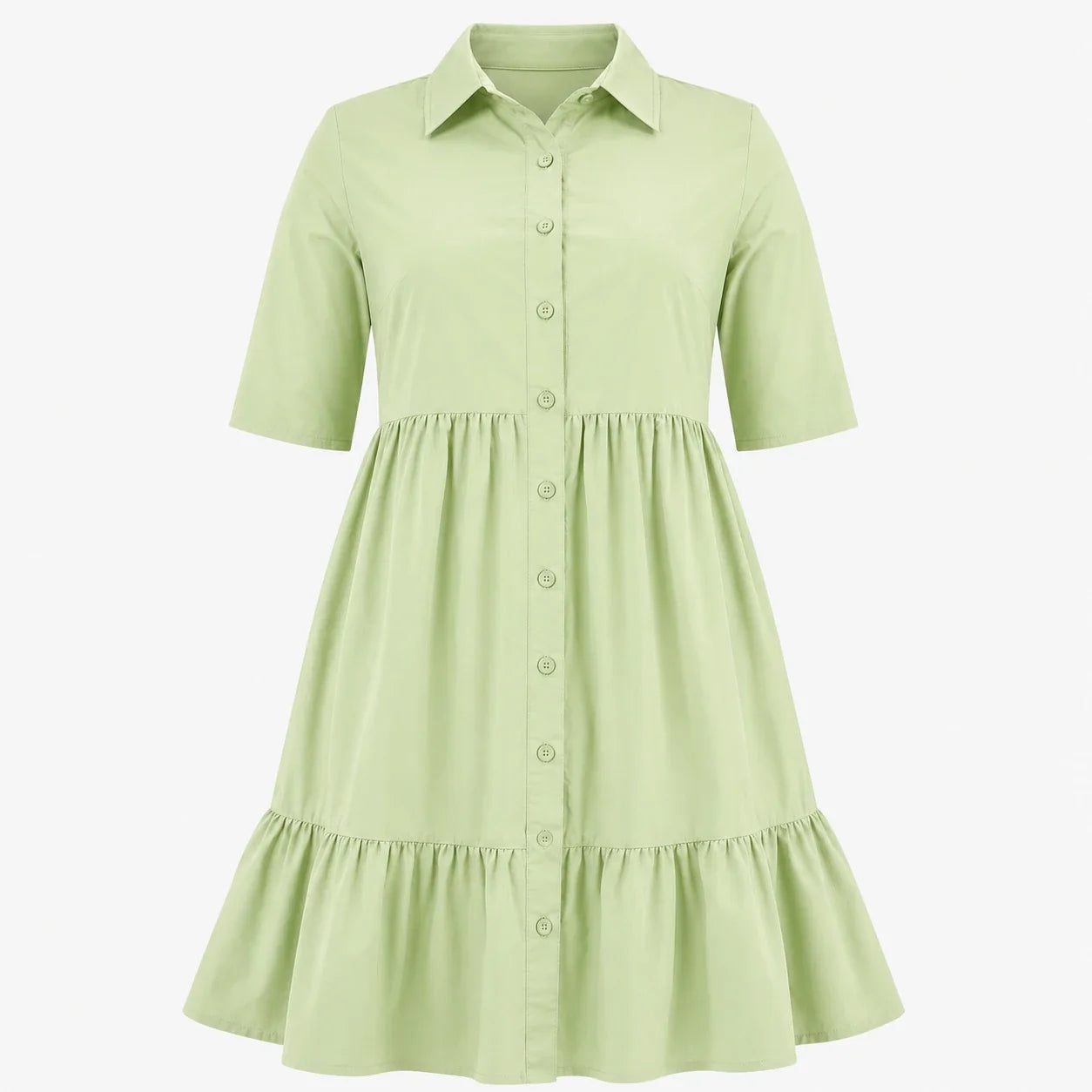 Tiered Button Shirt Dress WHD0606442