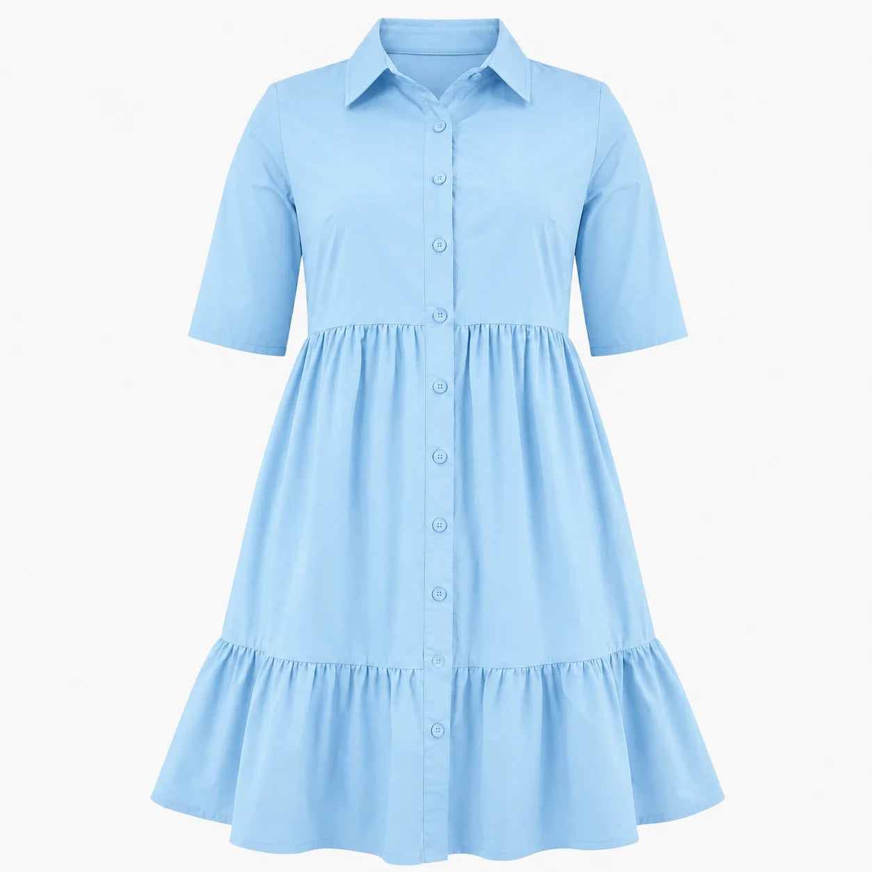 Tiered Button Shirt Dress WHD0606442
