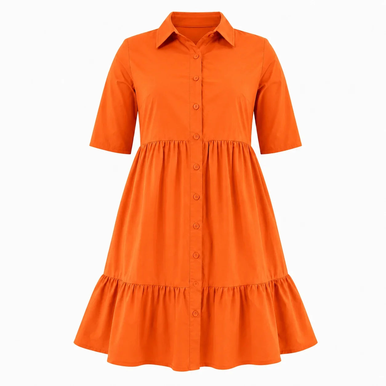 Tiered Button Shirt Dress WHD0606442