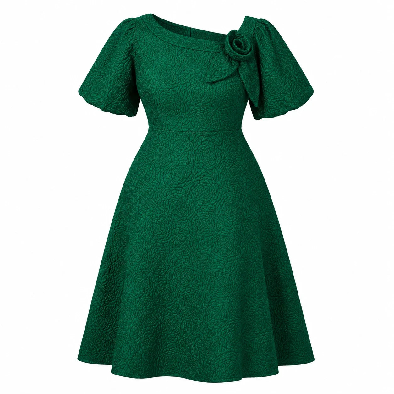Emerald Jacquard Midi Dress WHD0606443