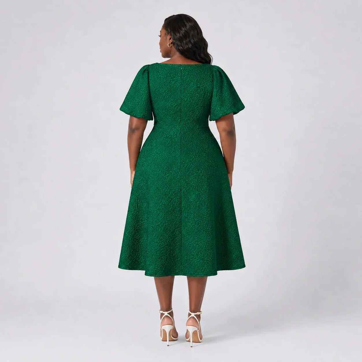 Emerald Jacquard Midi Dress WHD0606443