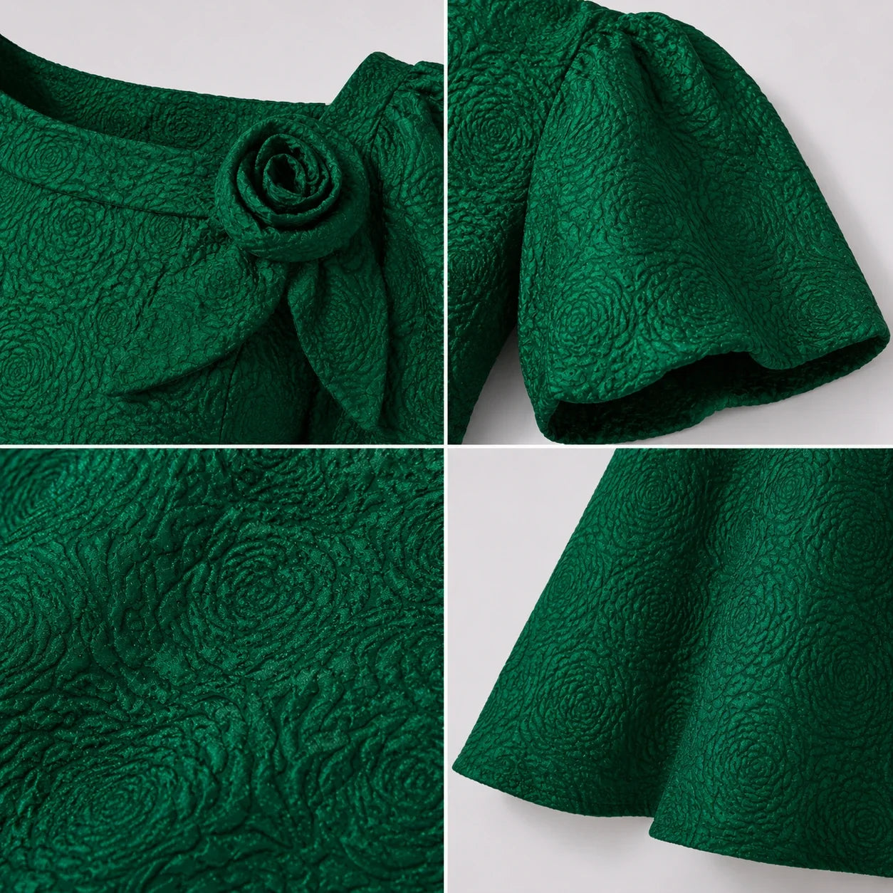 Emerald Jacquard Midi Dress WHD0606443