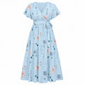Floral Tie-Waist Maxi Dress WHD0606444