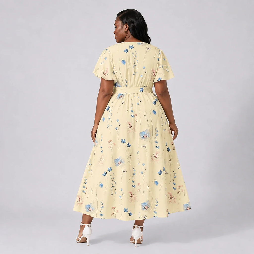 Floral Tie-Waist Maxi Dress WHD0606444