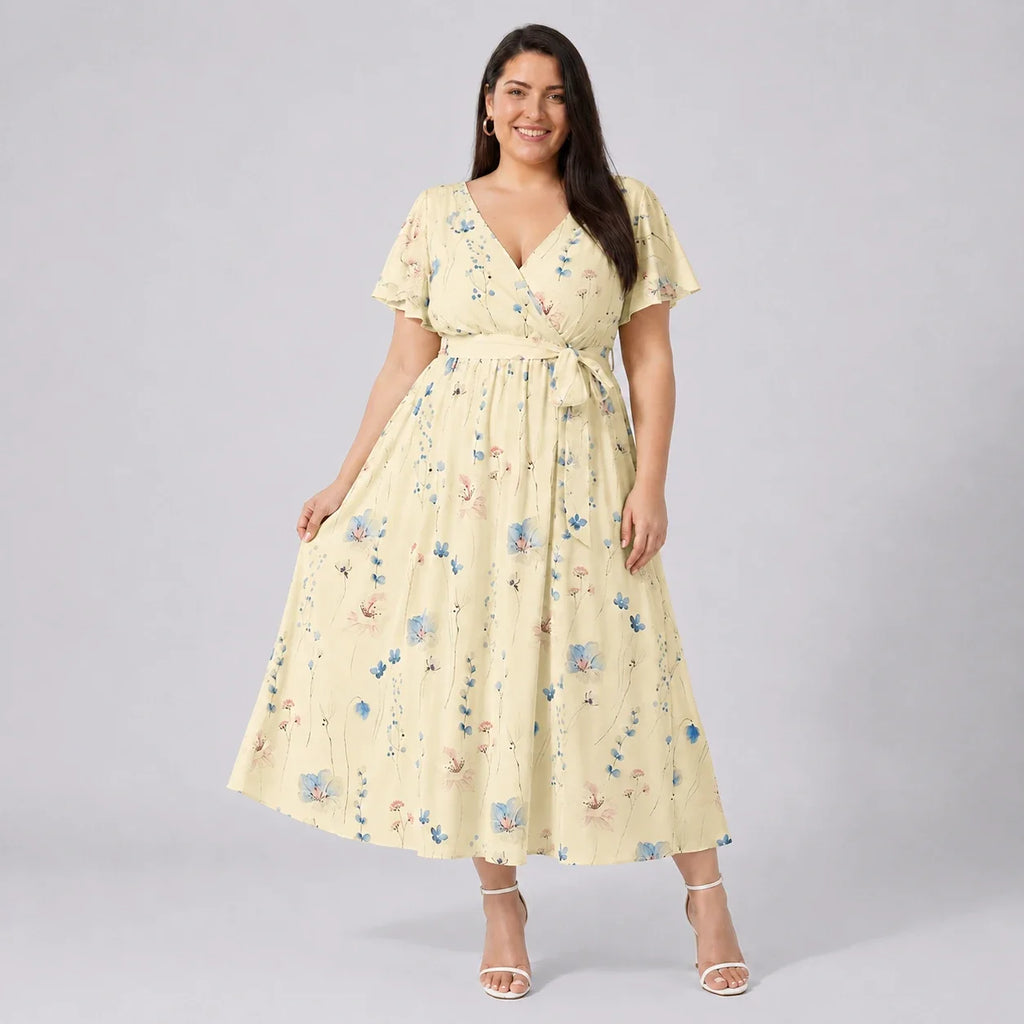 Floral Tie-Waist Maxi Dress WHD0606444