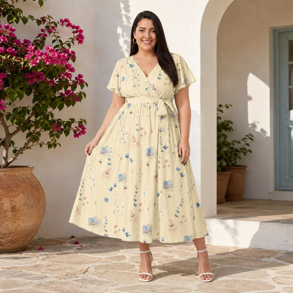 Floral Tie-Waist Maxi Dress WHD0606444