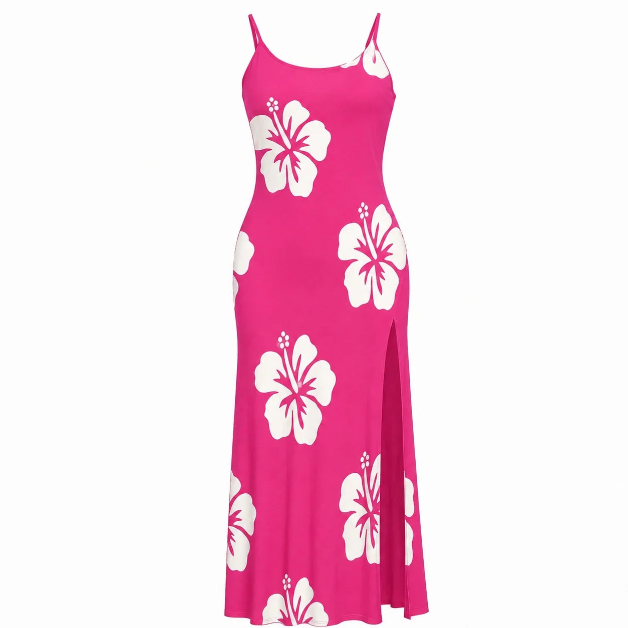 Hibiscus Print Maxi Dress WHD0606445