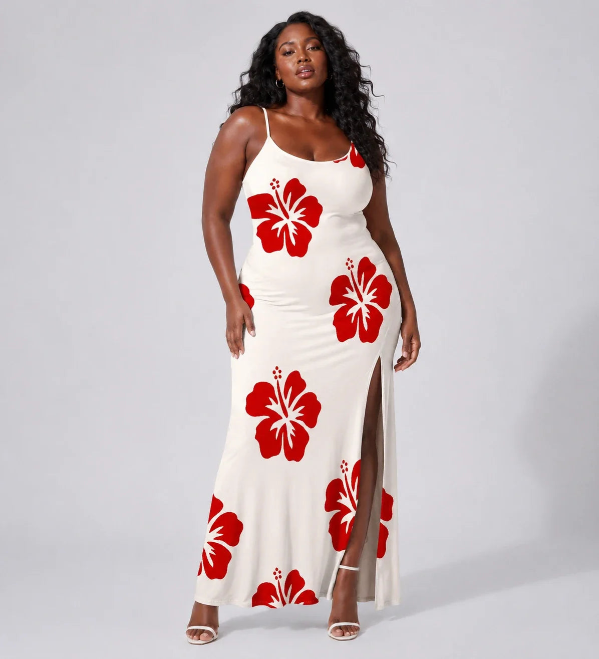 Hibiscus Print Maxi Dress WHD0606445