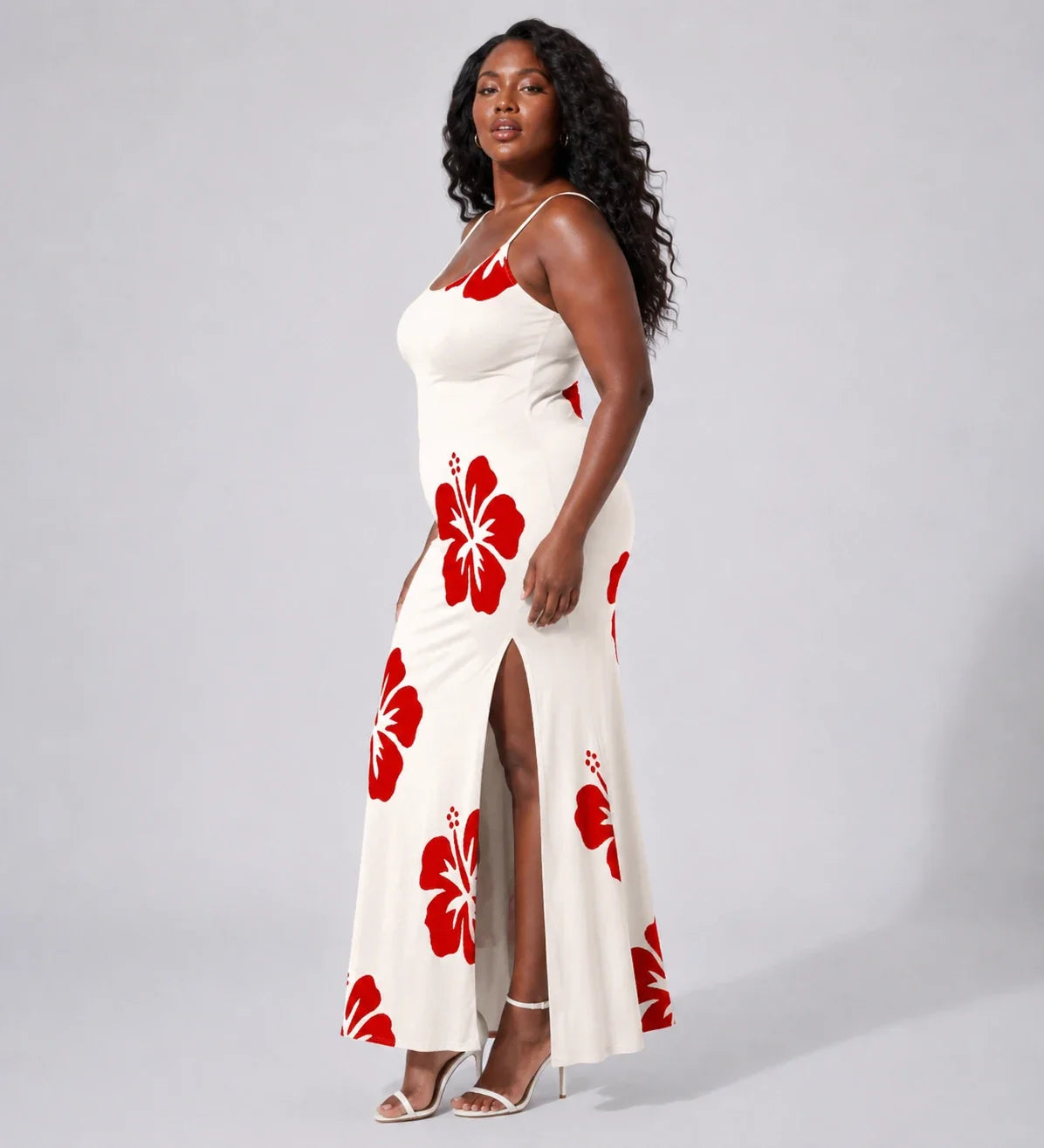 Hibiscus Print Maxi Dress WHD0606445