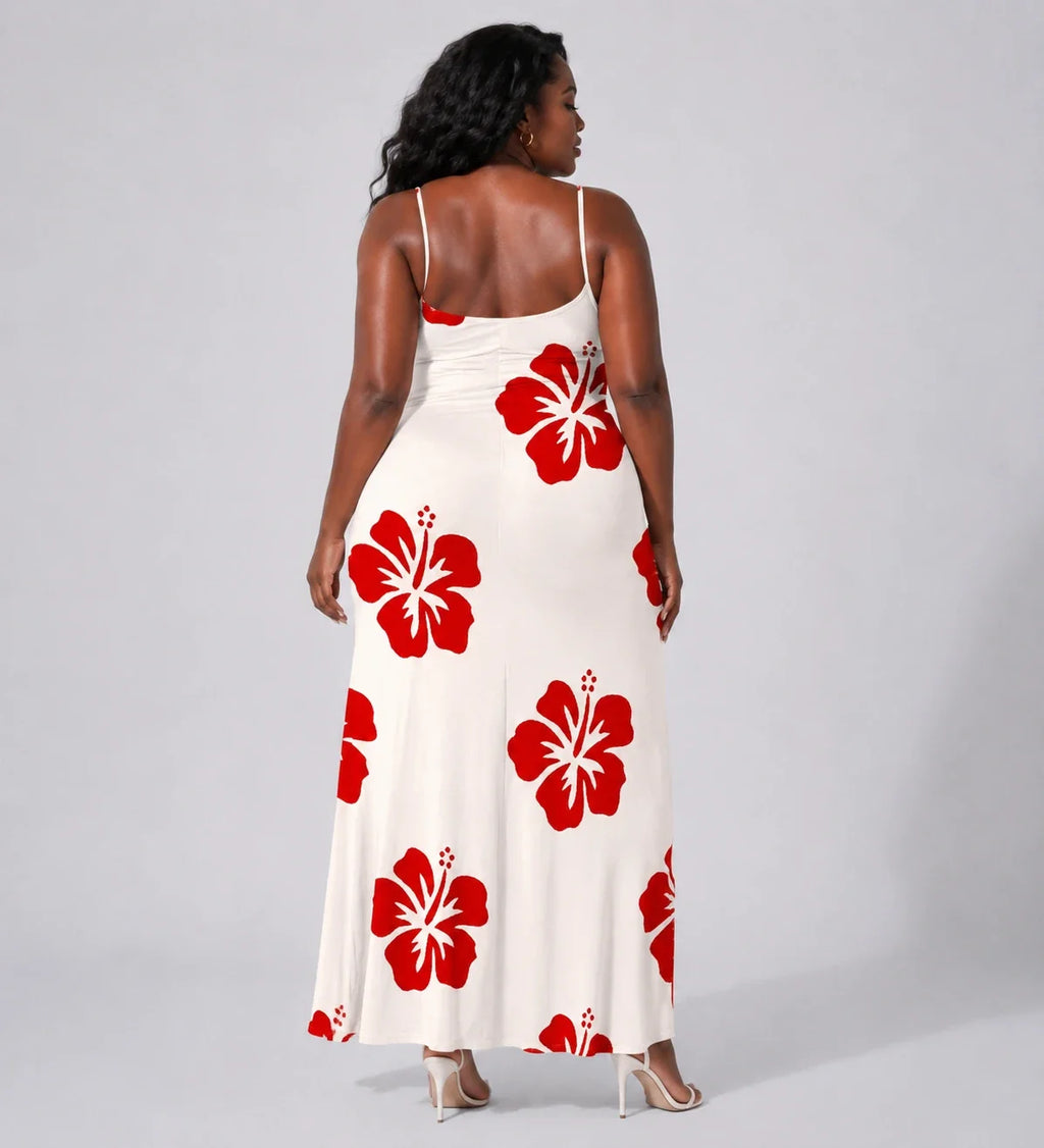 Hibiscus Print Maxi Dress WHD0606445