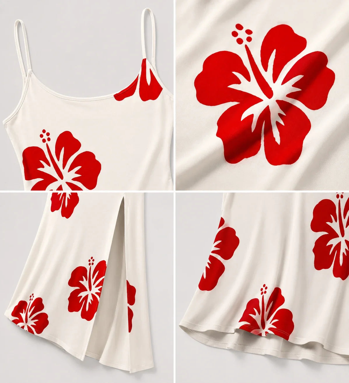 Hibiscus Print Maxi Dress WHD0606445