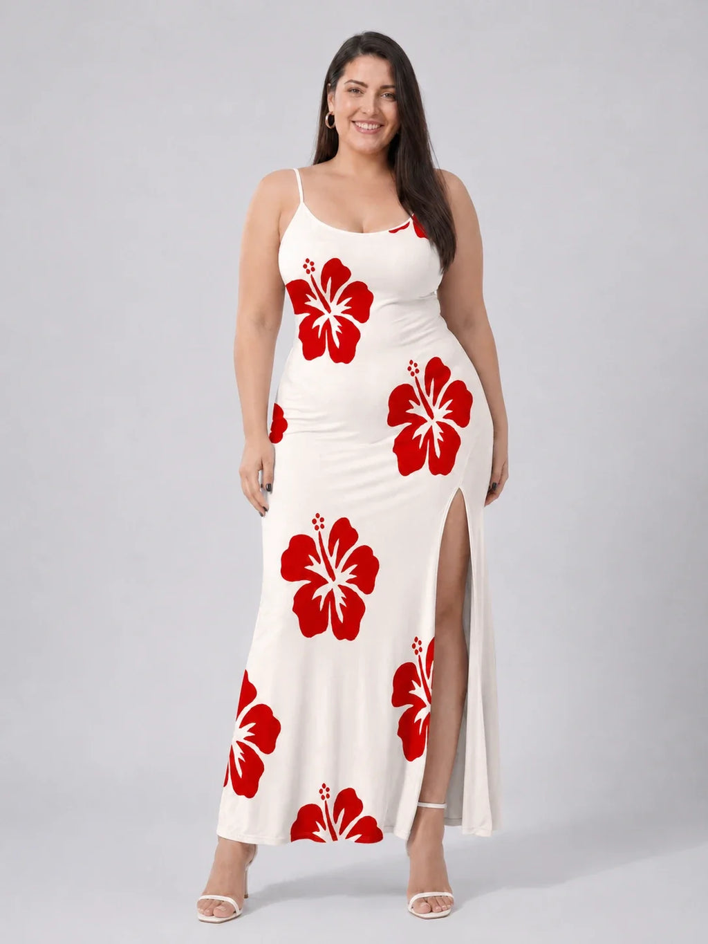 Hibiscus Print Maxi Dress WHD0606445
