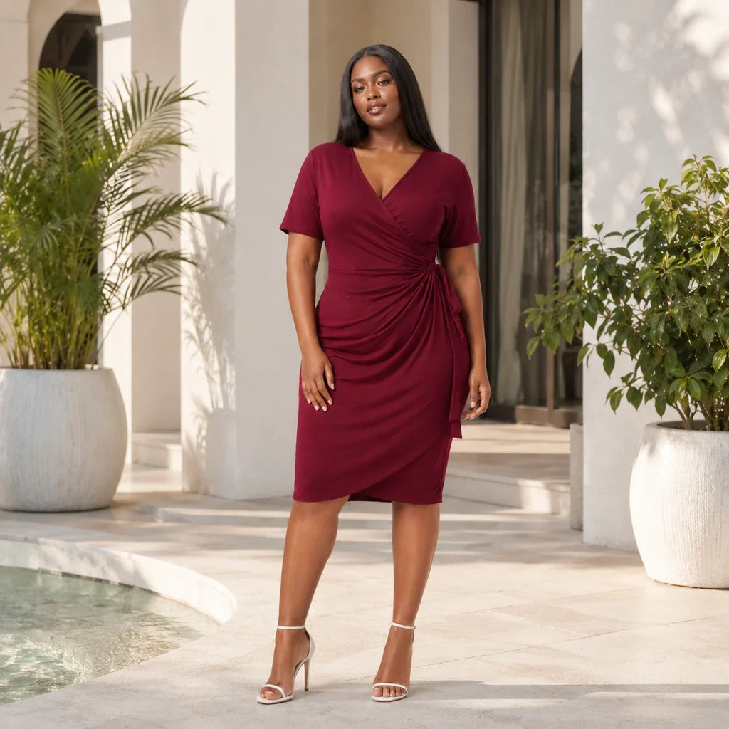 Tie-Waist Wrap Dress WHD0606446