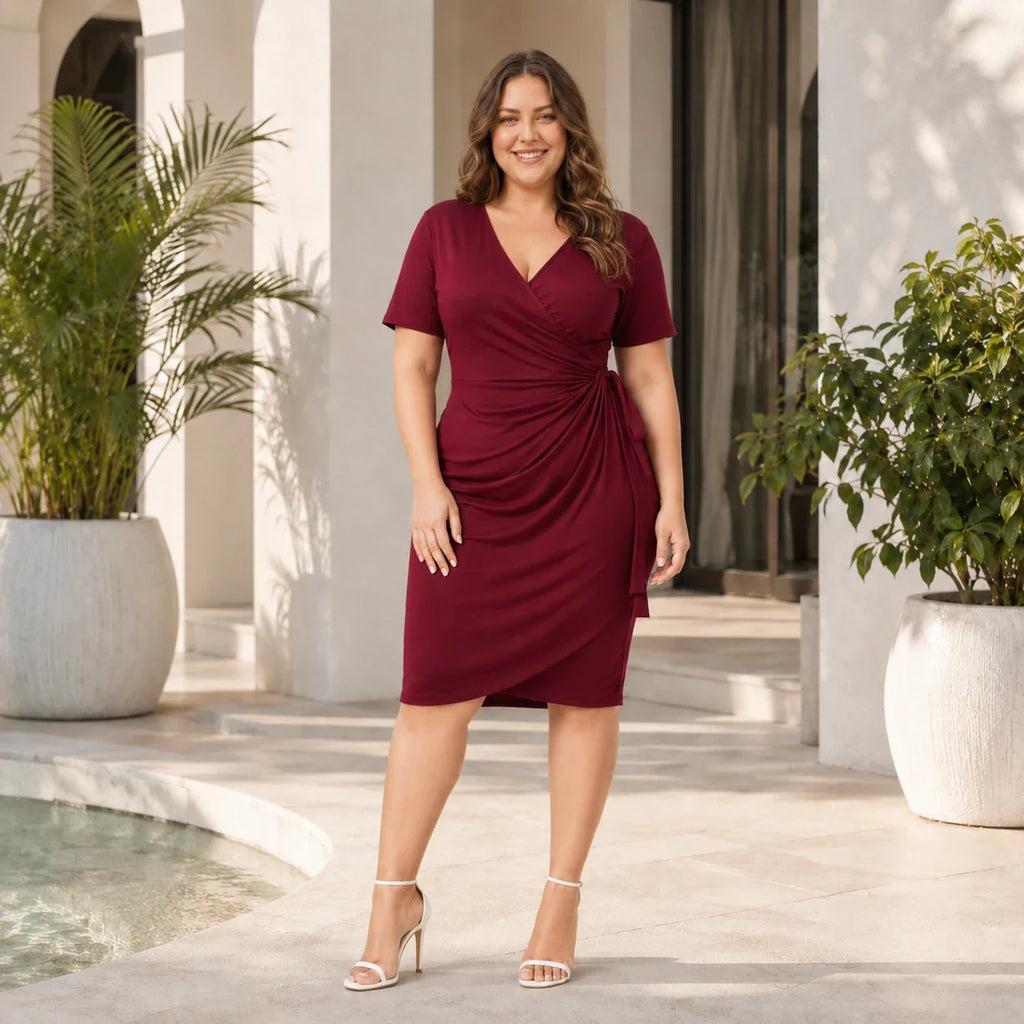 Tie-Waist Wrap Dress WHD0606446