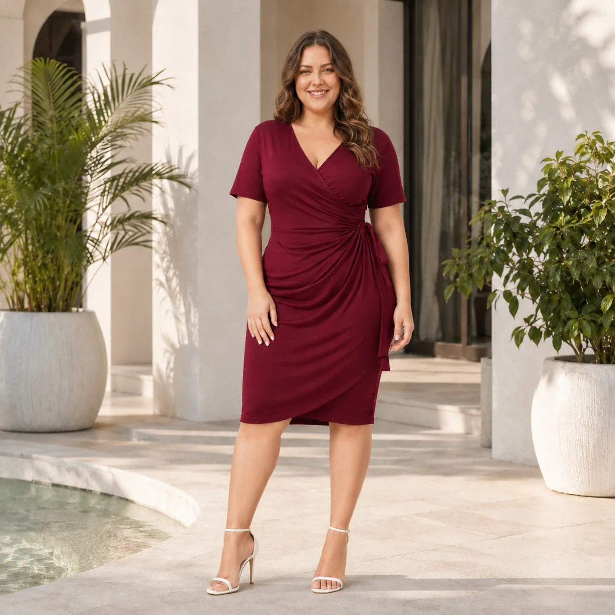 Tie-Waist Wrap Dress WHD0606446
