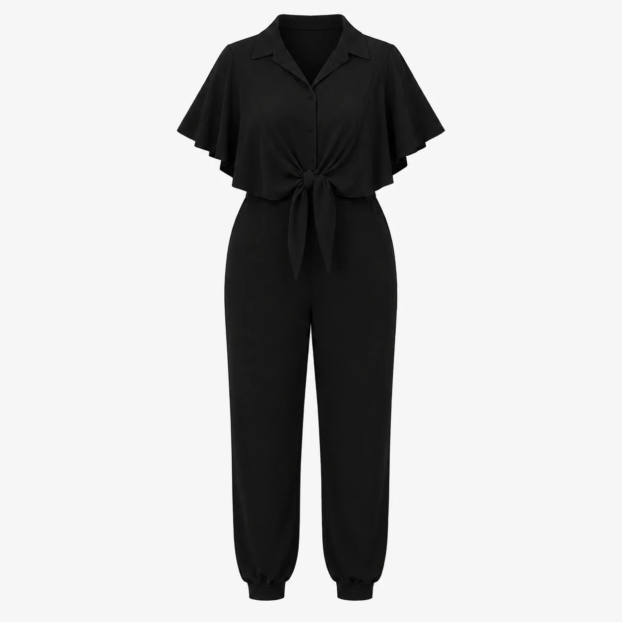 Tie Front Tapered Jumpsuit WHD0606447