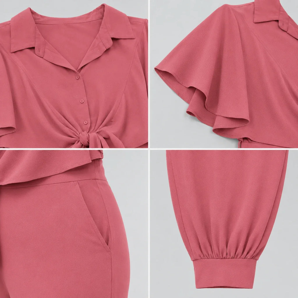 Tie Front Tapered Jumpsuit WHD0606447