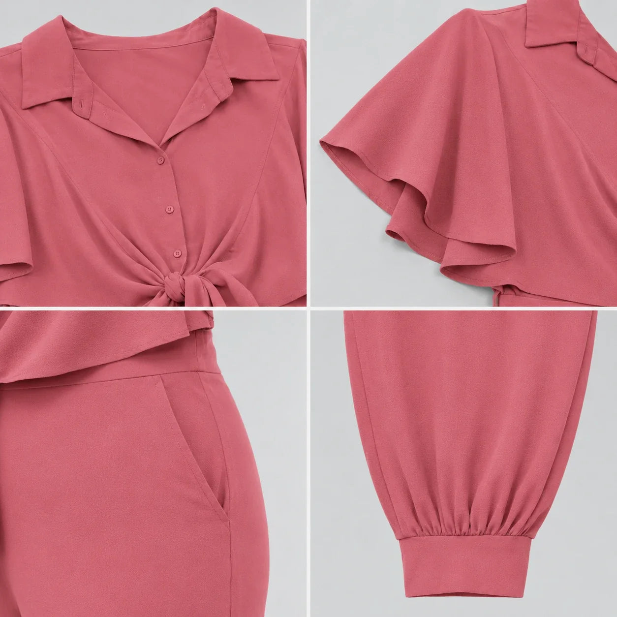Tie Front Tapered Jumpsuit WHD0606447