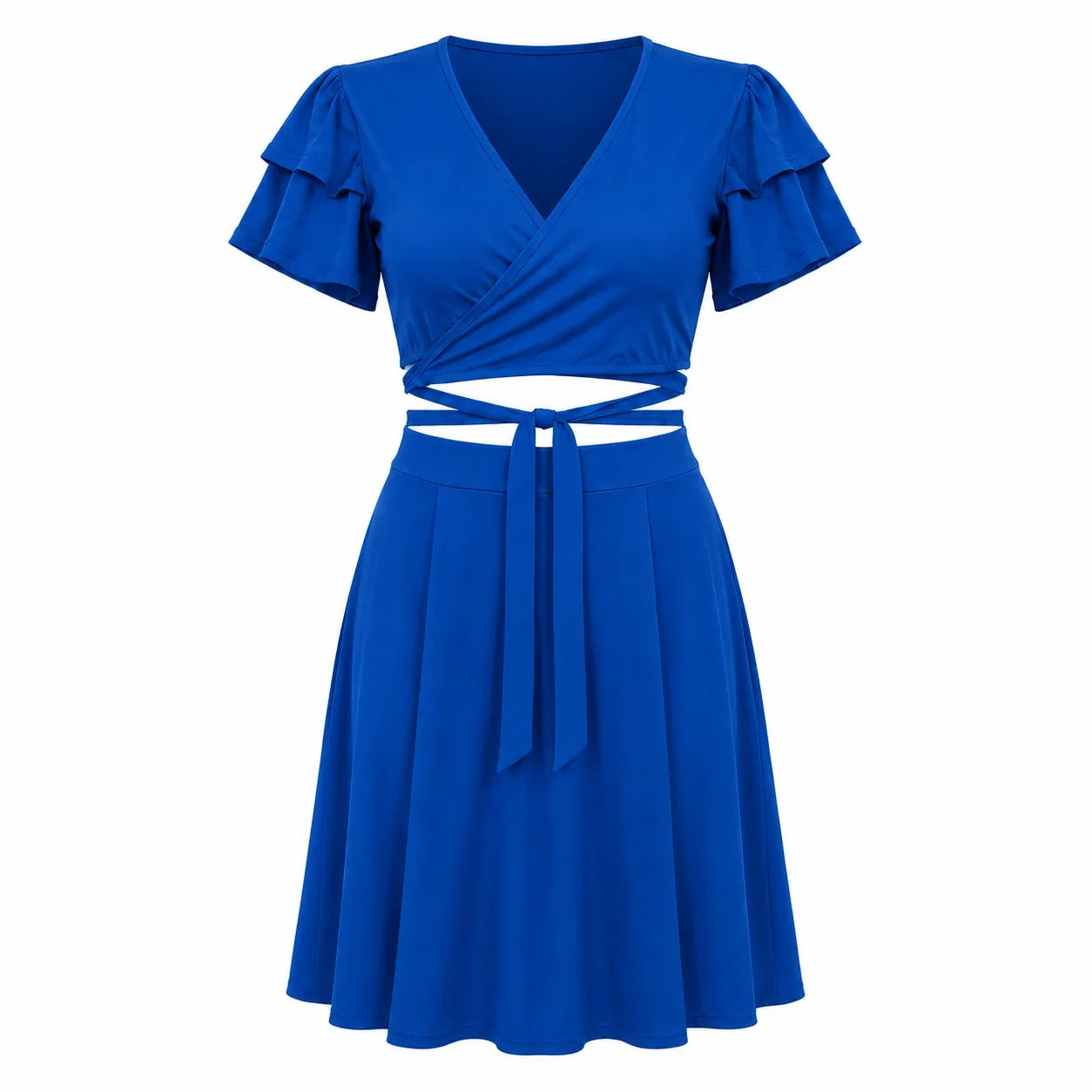 Fuchsia Wrap Skirt Set WHD0606451