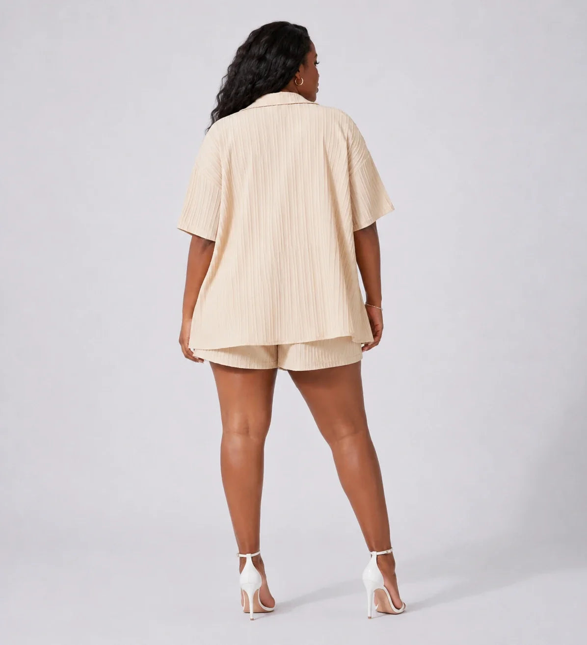 Textured Shirt Shorts Set WHD0606452