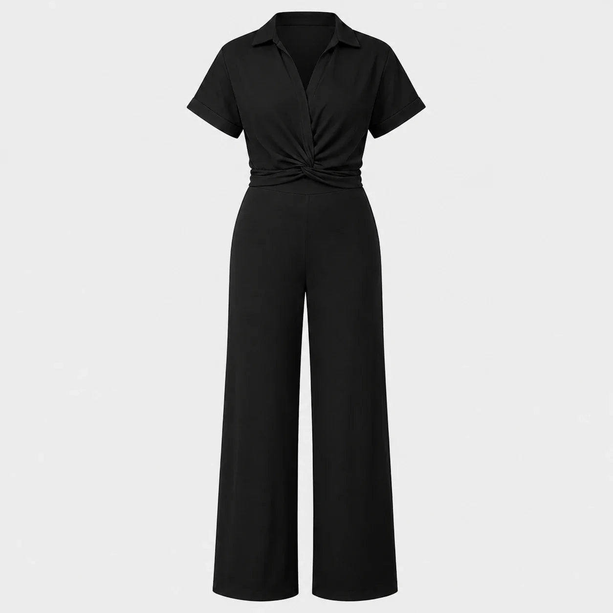 Twist Front Wide Leg Jumpsuit WHD0606453