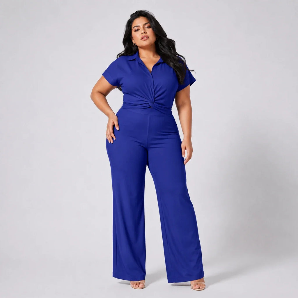 Twist Front Wide Leg Jumpsuit WHD0606453