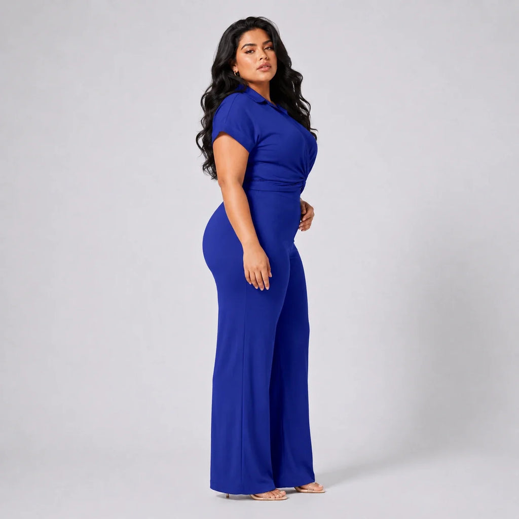 Twist Front Wide Leg Jumpsuit WHD0606453