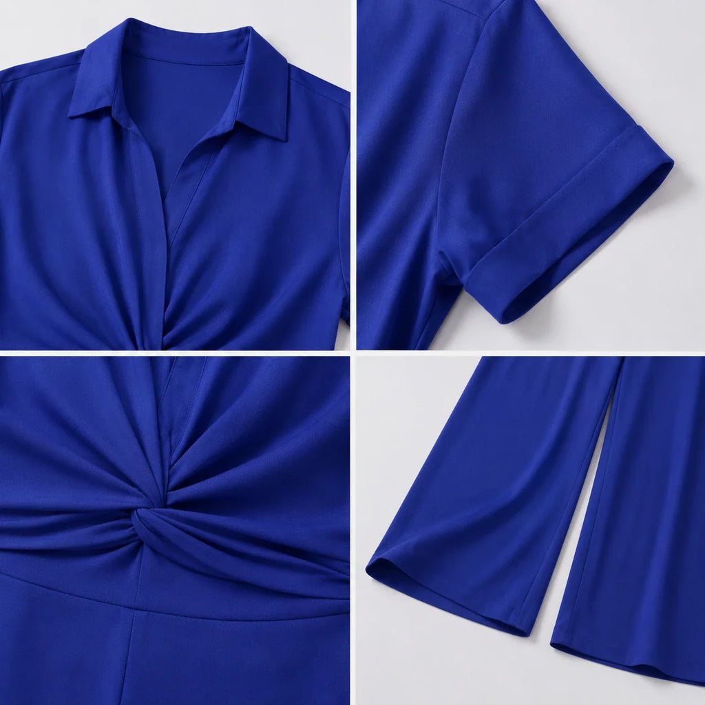 Twist Front Wide Leg Jumpsuit WHD0606453